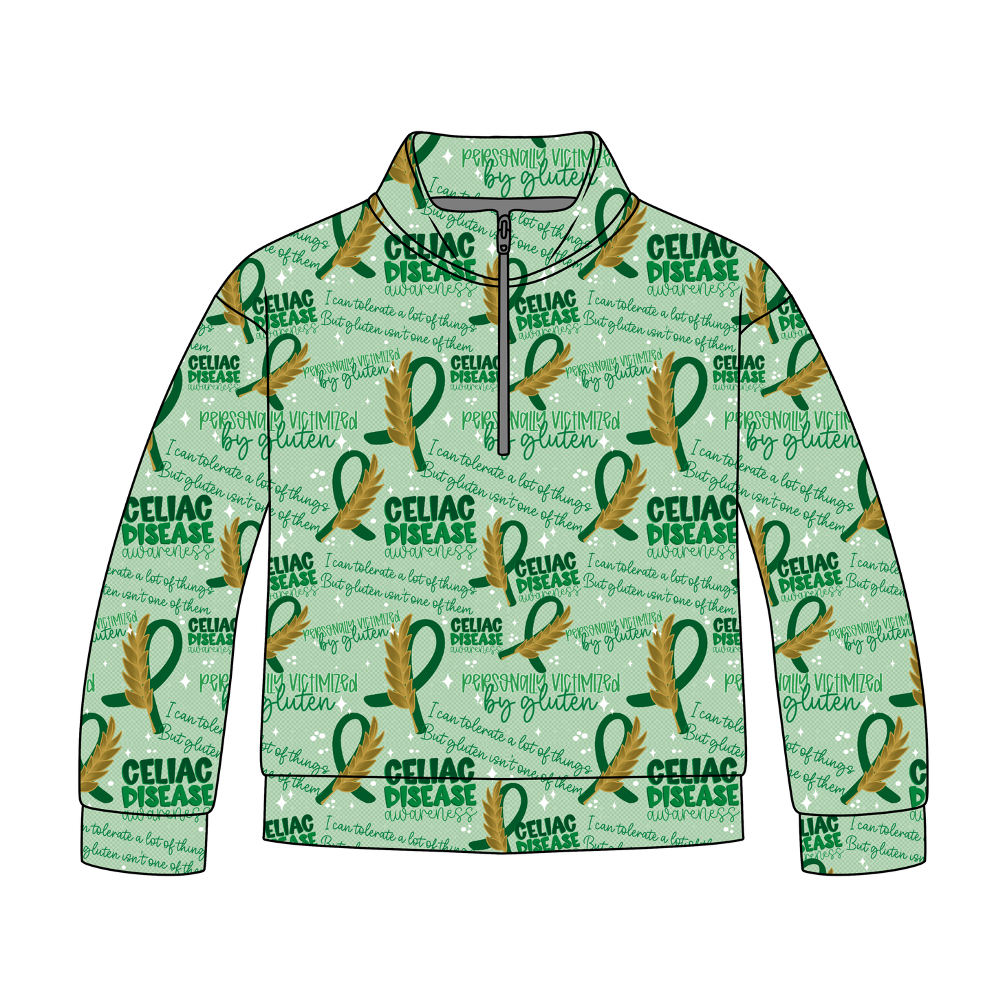 Celiac Disease Awareness Adult Quarter Zip-Up *RTS*