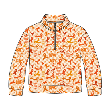 Orange Awareness Ribbon Quarter Zip-Up **PreOrder**