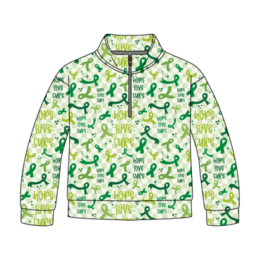 Green Awareness Ribbon Quarter Zip-Up **PreOrder**