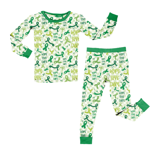 Green Awareness Ribbon Youth Pant Set *RTS*