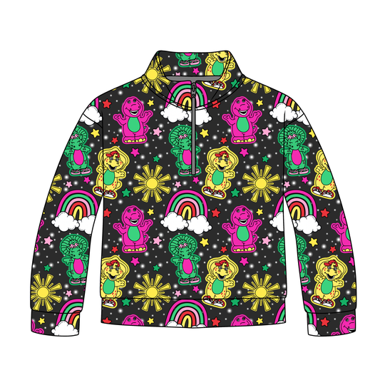 Little Dino Besties Quarter Zip-Up *RTS*