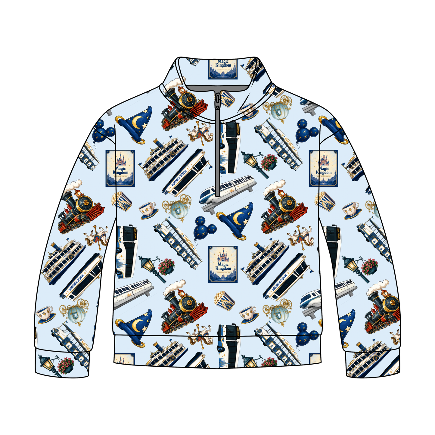 Magical Transportation Adult Quarter Zip-Up **PreOrder**