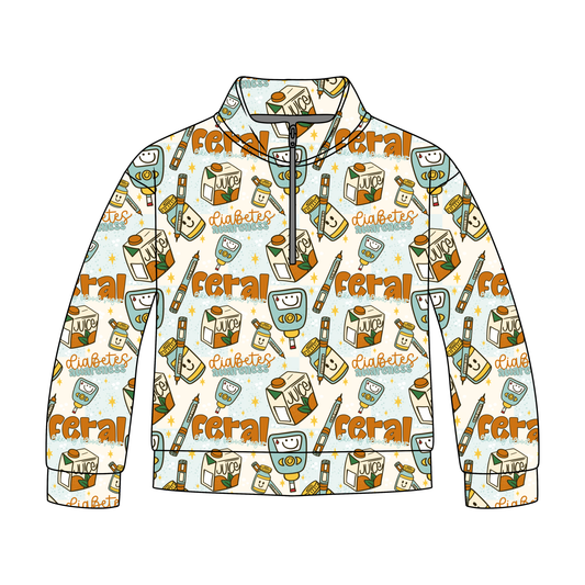 Feral Like My Blood Sugar Adult Quarter Zip-Up **PreOrder**