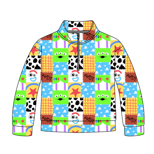 Playtime Patchwork Adult Quarter Zip-Up **PreOrder**