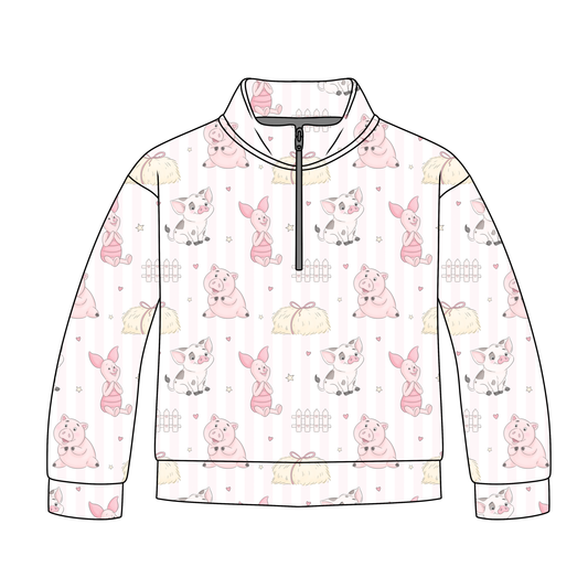 Piggy Pals Adult Quarter Zip-Up **PreOrder**