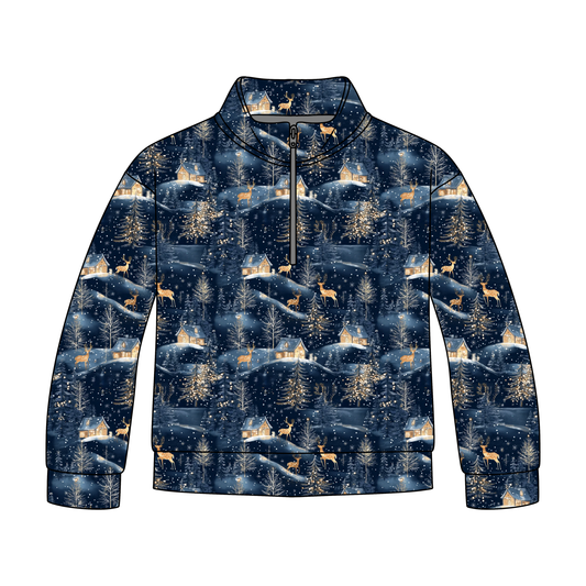 A Woodland Winter Adult Quarter Zip-Up **PreOrder**