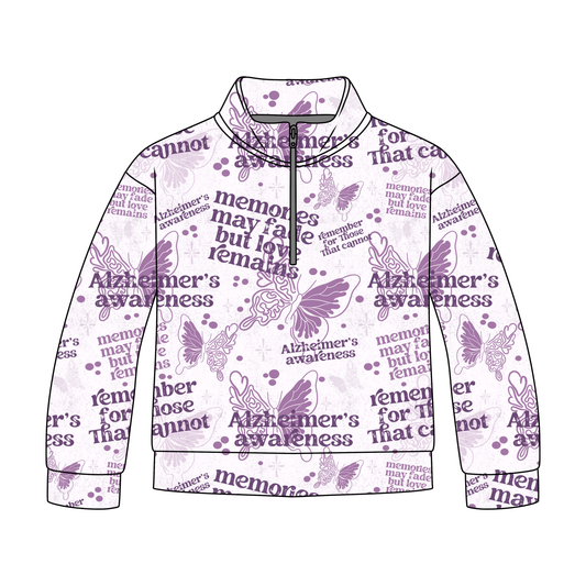 Alzheimer's Awareness Adult Quarter Zip-Up **PreOrder**