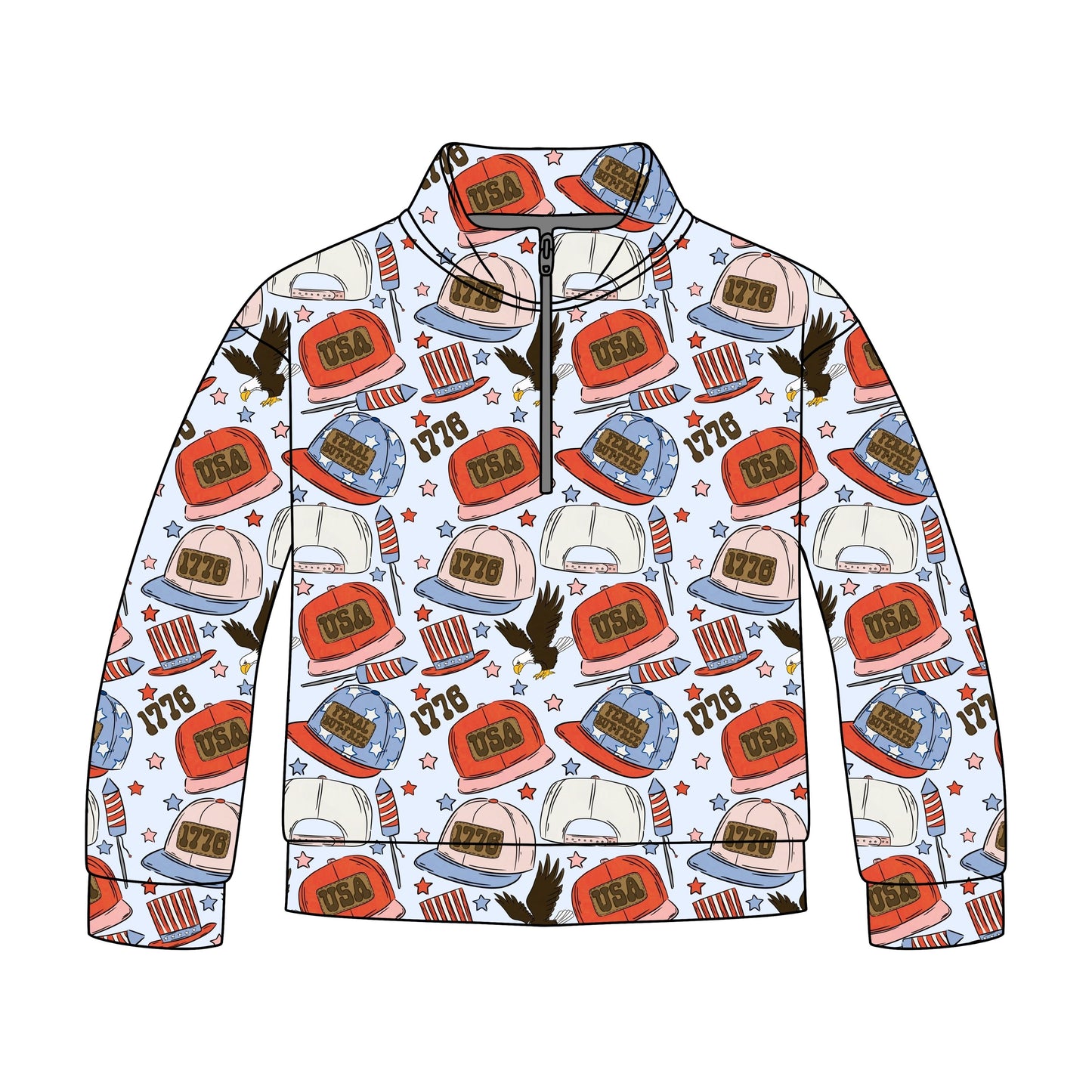 Star Spangled Style Quarter Zip-Up *RTS*