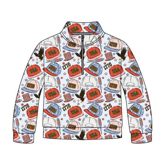 Star Spangled Style Quarter Zip-Up *RTS*