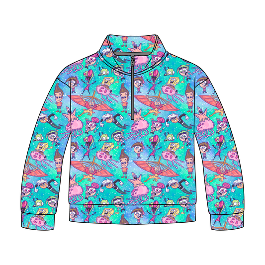 Raised on Cartoons Adult Quarter Zip-Up **PreOrder**