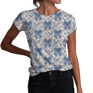 Blue Bow Darling Adult Women's T-shirt **PreOrder**
