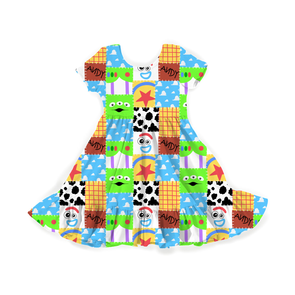Playtime Patchwork Youth Twirl Dress **PreOrder**