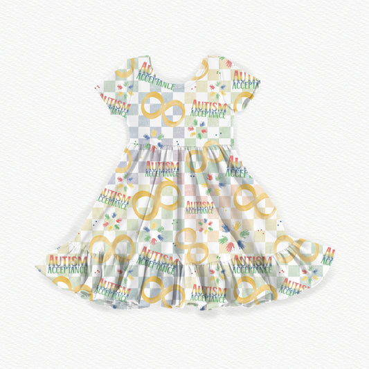 Autism Acceptance Youth Twirl Dress *RTS*