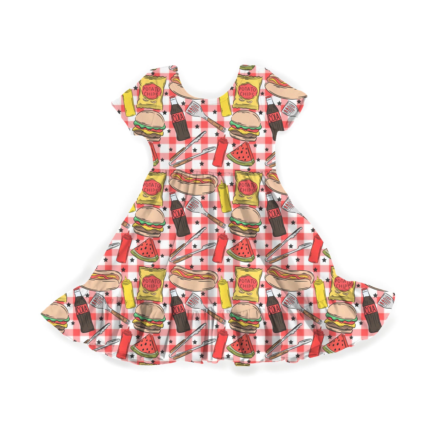 Backyard BBQ Bash Youth Twirl Dress *RTS*