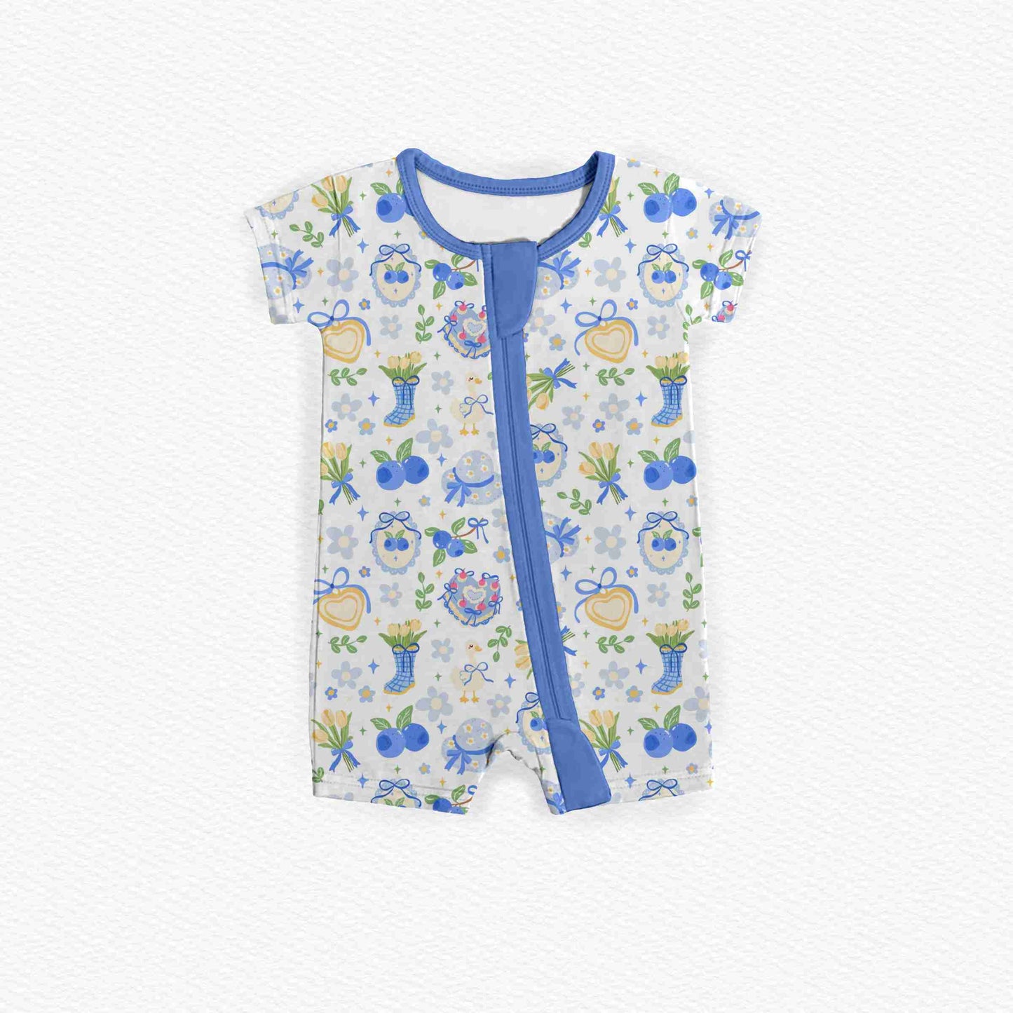 Blueberry Blossoms Zipper Shortie *RTS*