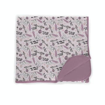 Trach/G-Tube Warrior Pink Bamboo Blanket *RTS*