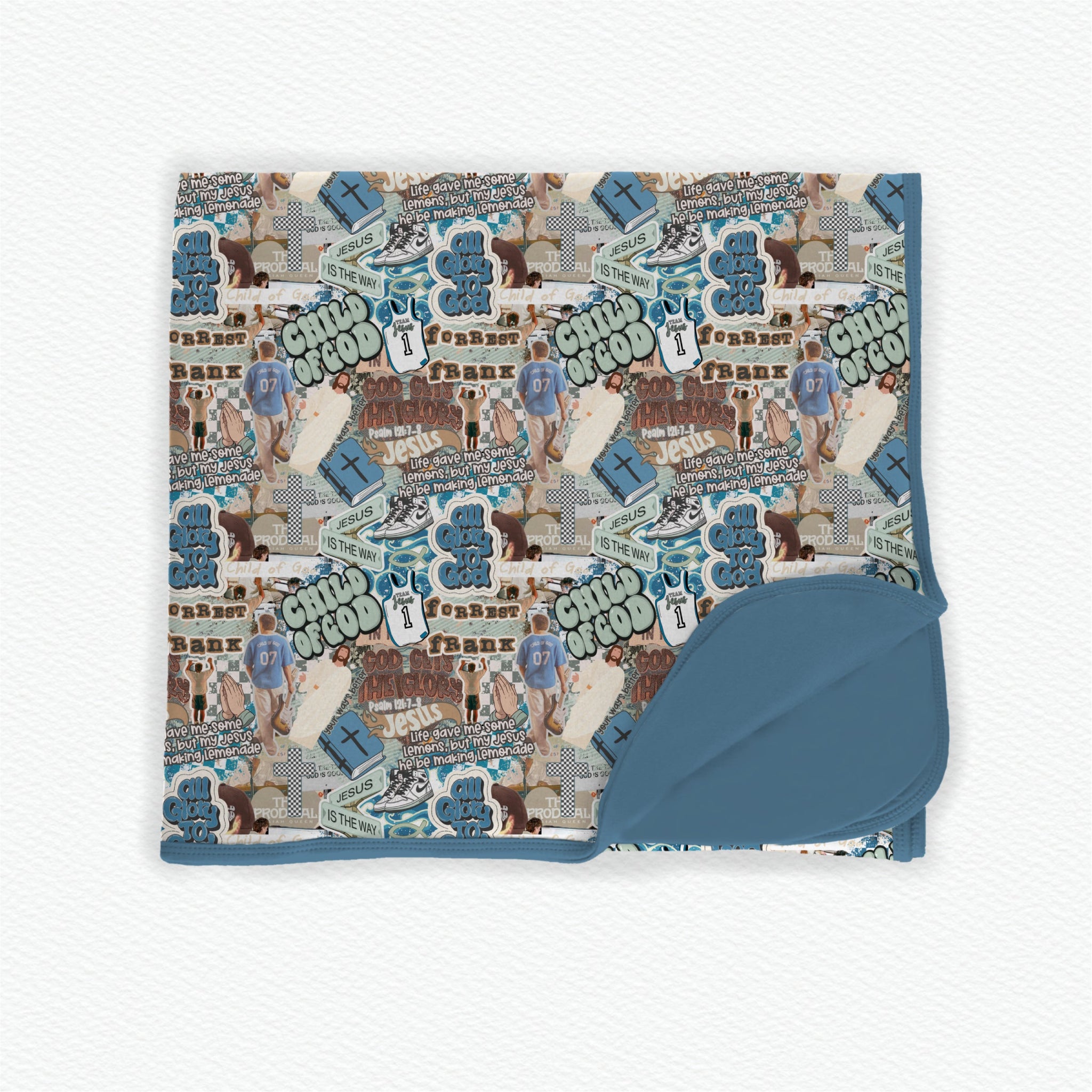 Only Way Is Up - Blue Bamboo Blanket **PreOrder**