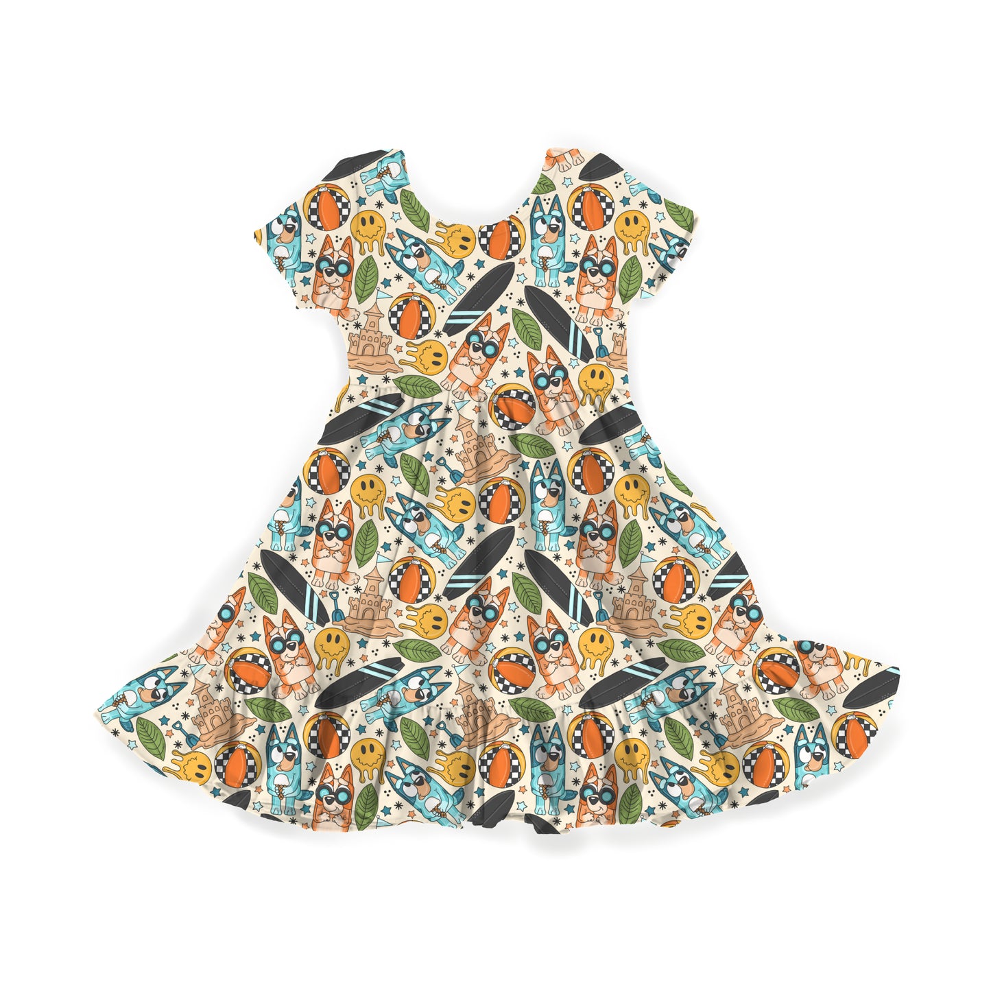 Surf Pup Summer Youth Twirl Dress *RTS*