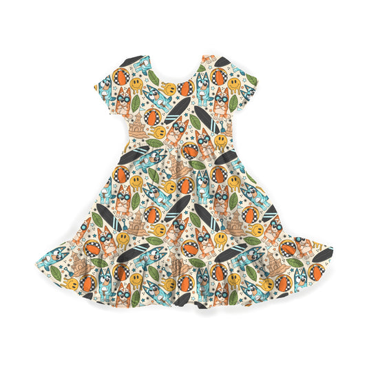 Surf Pup Summer Youth Twirl Dress *RTS*