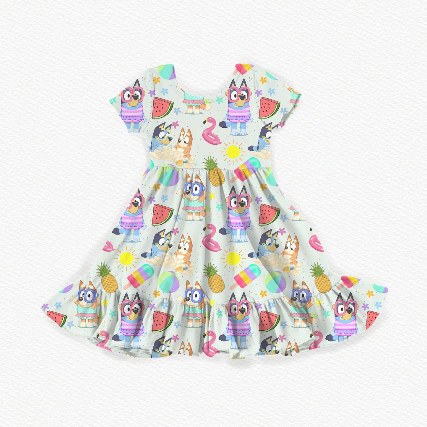 Sunny Heeler Paradise Youth Twirl Dress *RTS*