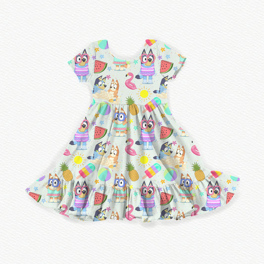 Sunny Heeler Paradise Youth Twirl Dress *RTS*