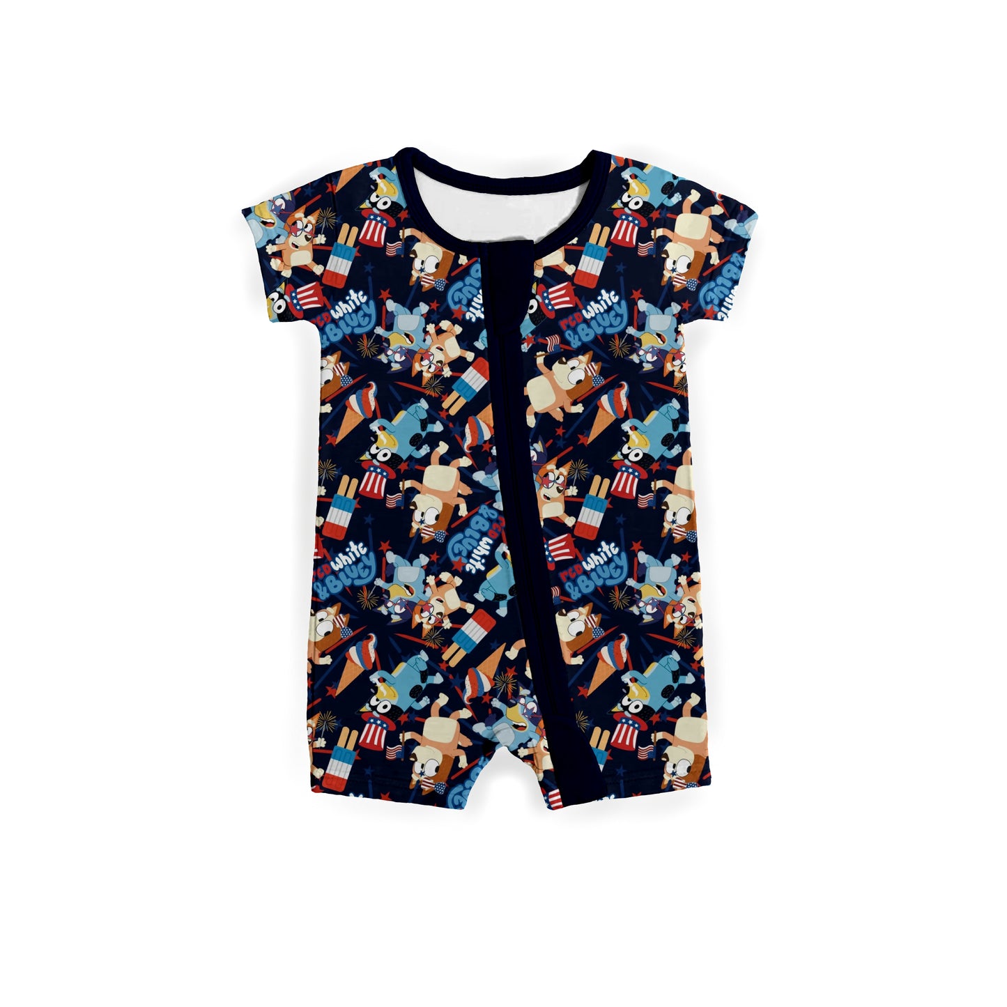 Patriotic Pup Pals Medically Adaptable Zipper Shortie *RTS*