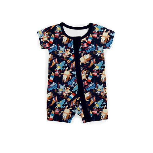 Patriotic Pup Pals Medically Adaptable Zipper Shortie *RTS*