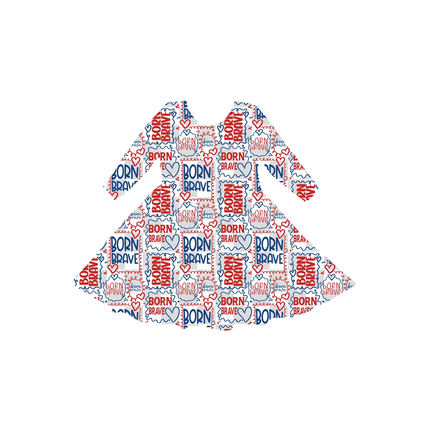 Born Brave Youth Twirl Dress *RTS*
