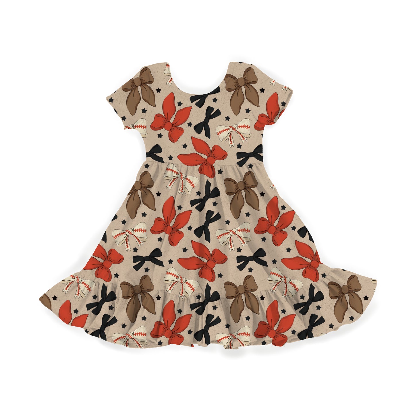 Bows & Bases Awareness Youth Twirl Dress *RTS*