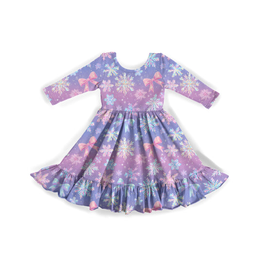 Pretty Little Snowflakes Youth Twirl Dress **PreOrder**