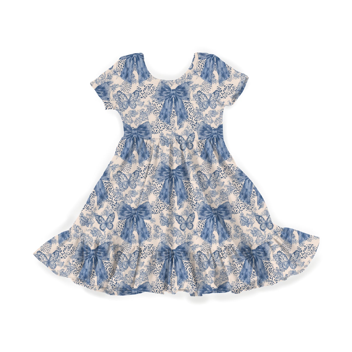Blue Bow Darling Youth Twirl Dress *RTS*