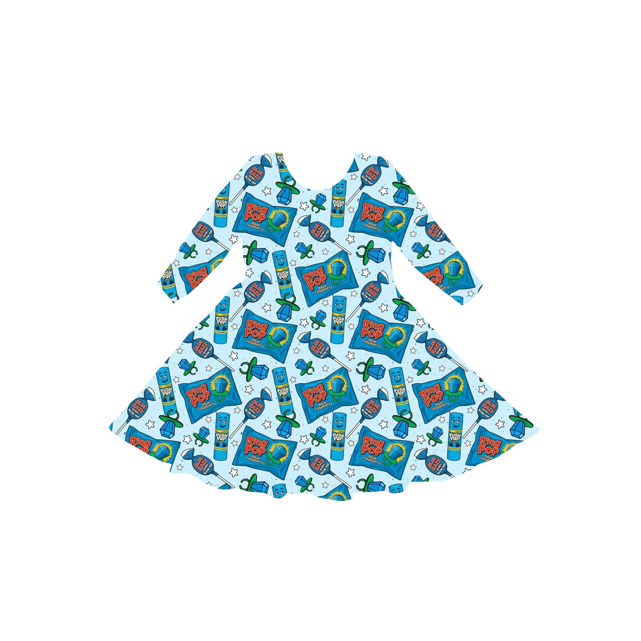 Blue Raspberry Dreams Youth Twirl Dress **PreOrder**