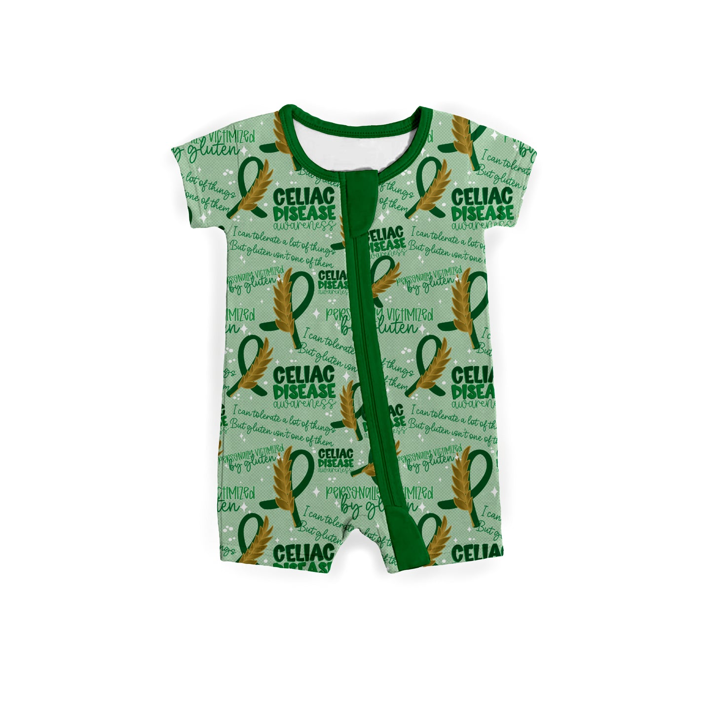 Celiac Disease Awareness Medically Adaptable Zipper Shortie *RTS*