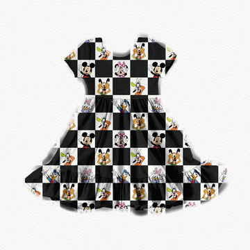 Checkered Magic Youth Twirl Dress **PreOrder**