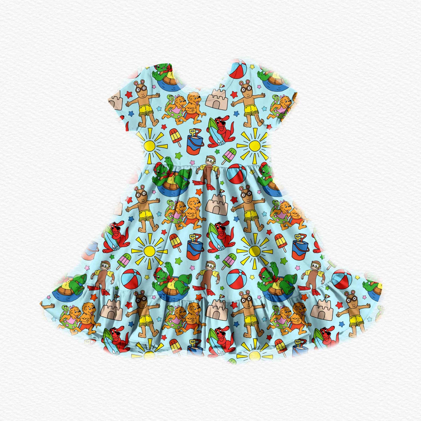 Summer Storybook Friends Youth Twirl Dress *RTS*