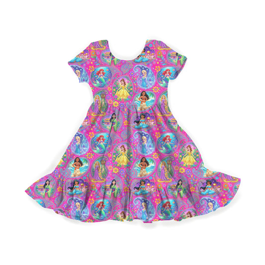 Paisley Princesses Youth Twirl Dress *RTS*