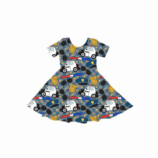 Blue Line Brave Youth Twirl Dress *RTS*