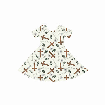 He Is Risen Floral Youth Twirl Dress **PreOrder**