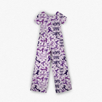 Purple Awareness Ribbon Jumpsuit **PreOrder**