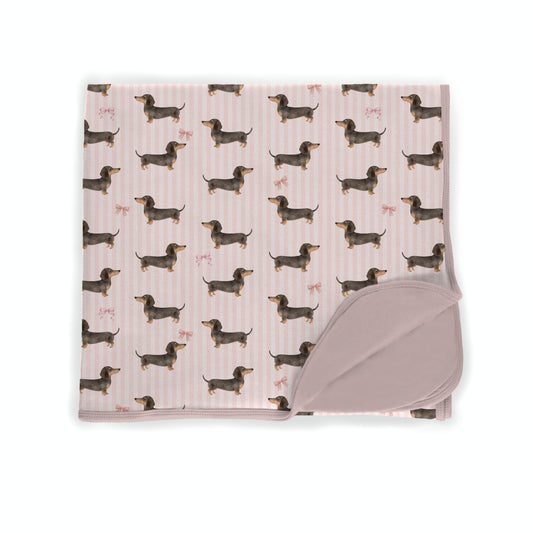Doxie Daydreams Pink Bamboo Blanket **PreOrder**