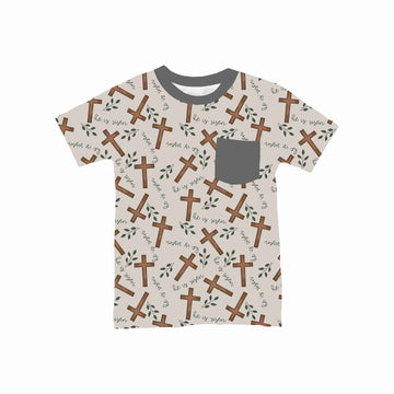 He Is Risen Neutral Pocket T-Shirt **PreOrder**