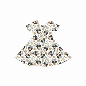 Hoppy Easter Mouse Blue Youth Twirl Dress **PreOrder**