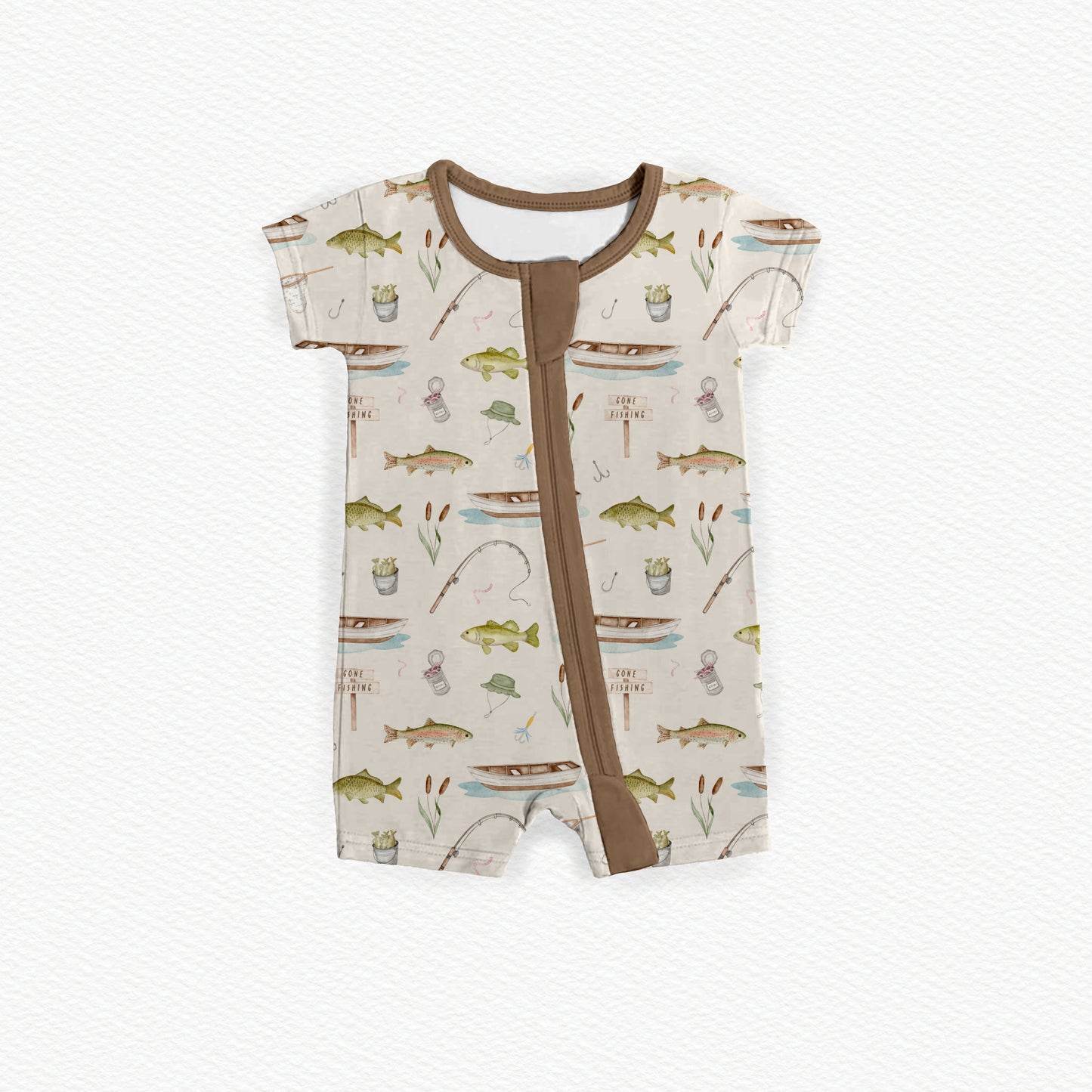Gone Fishing Medically Adaptable Zipper Shortie *RTS*