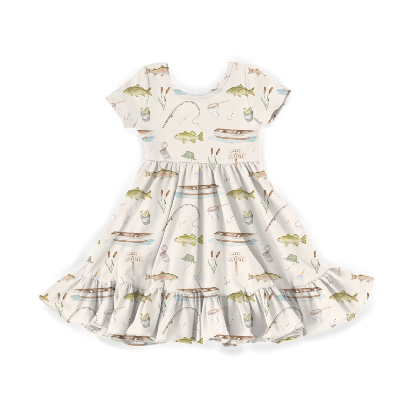 Gone Fishing Youth Twirl Dress *RTS*