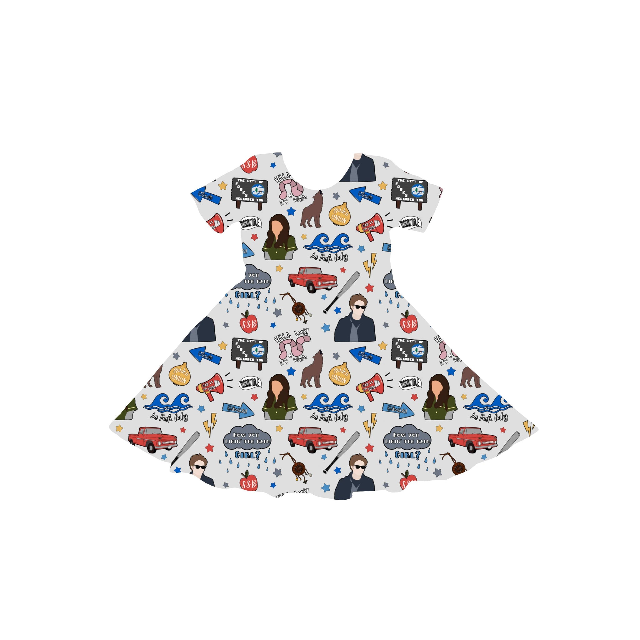 Midnight in Forks Youth Twirl Dress *RTS*