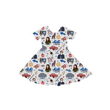 Midnight in Forks Youth Twirl Dress *RTS*