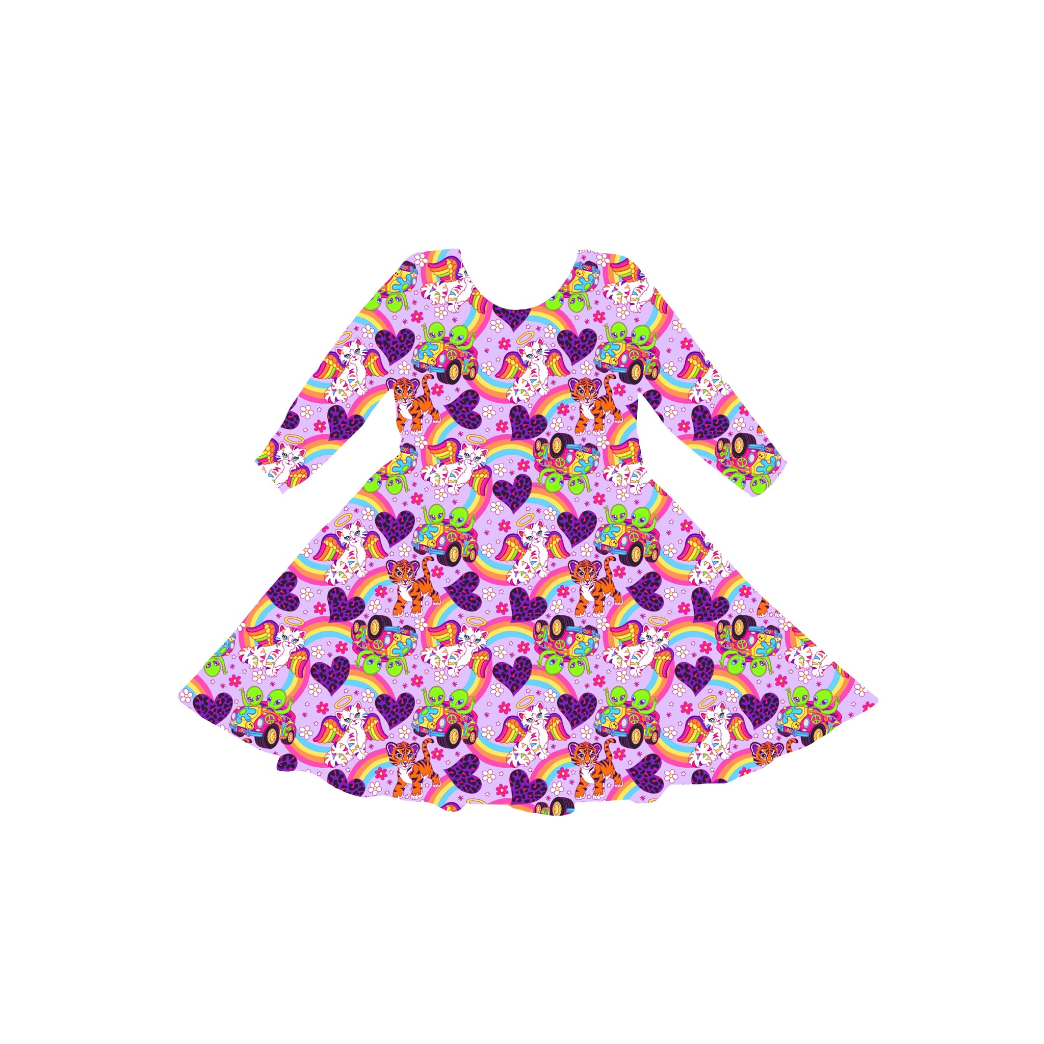 Neon Nostalgia Youth Twirl Dress **PreOrder**