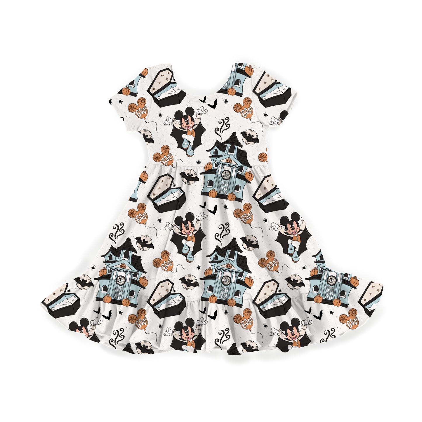 Vampire Mouse on Main Youth Twirl Dress **PreOrder**