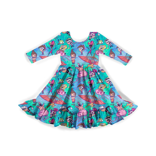 Raised on Cartoons Youth Twirl Dress **PreOrder**