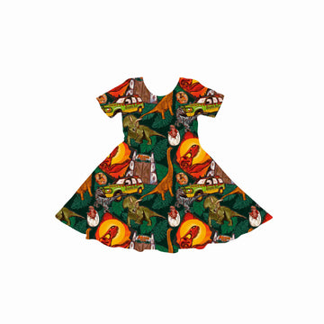 Modern Prehistoric Youth Twirl Dress **PreOrder**
